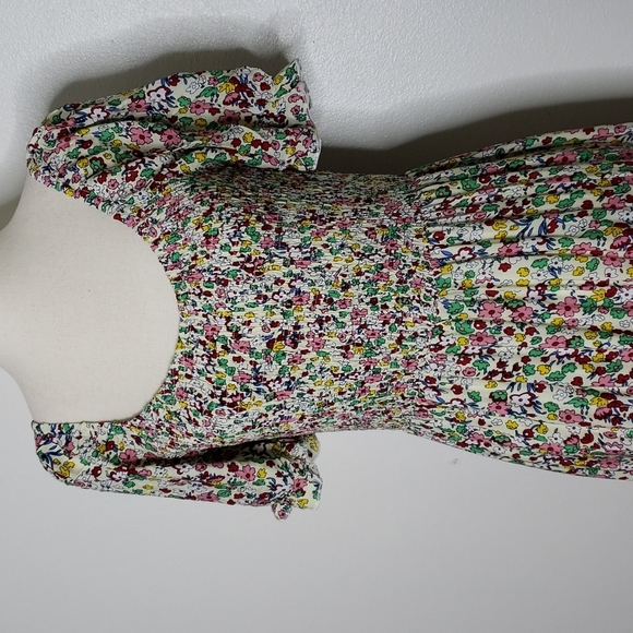 Boutique Boho Summer Floral Midi Dress Ruffle Calico Smocking Bohemian Spring - Picture 14 of 15